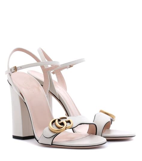 black and white gucci heels|white gucci heel sandals.